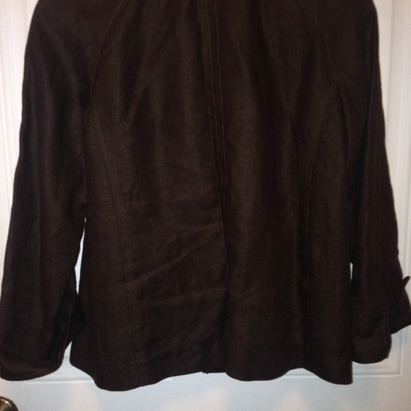 Talbots SP Small Petite Linen Brown Blazer - Picture 2 of 6